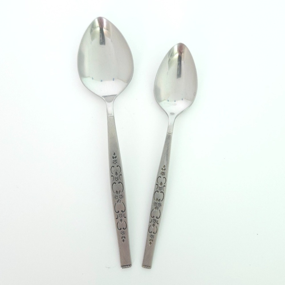 Vtg WM A Rogers Oneida SPANADA Stainless Teaspoon tsp Tablespoon tbsp Set of 2‎